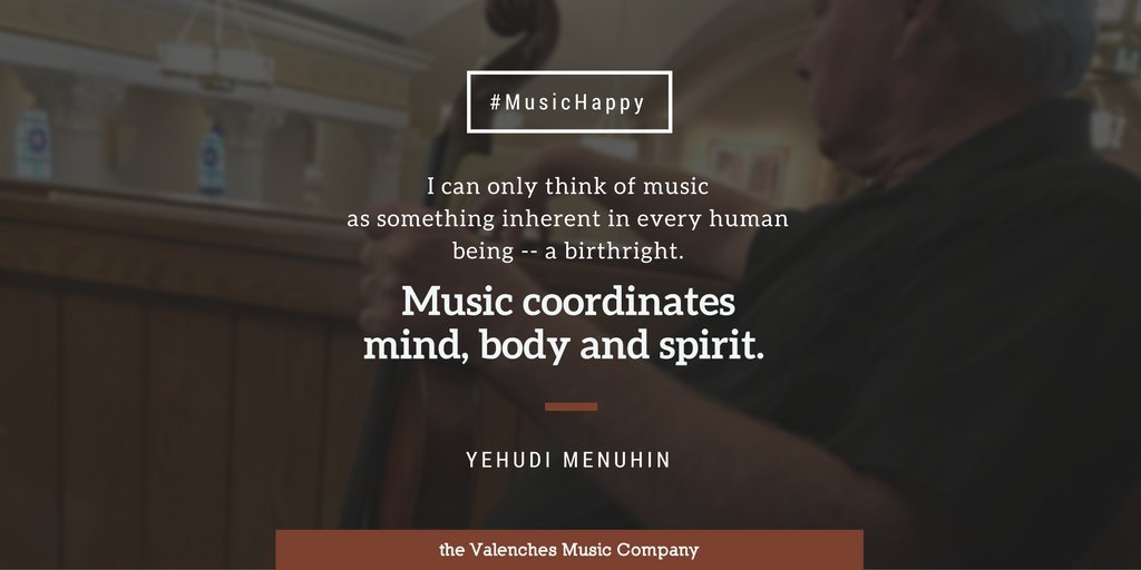ValenchesMusic's tweet photo. "Music coordinates mind, body and spirit." [Yehudi Menuhin]
#MusicHappy #violin #lessons #Scranton #Stroudsburg https://t.co/y89O5ubF2A