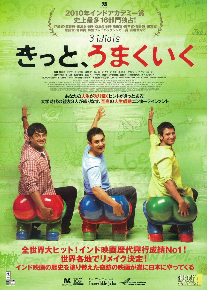 Matilda Twitter પર きっと うまくいく 原題も邦題も好き 170分とは思わせないくらい面白い映画で 笑って泣いて考えさせられた メインの3人が愛すべきバカを極めていた ピアも美しくて素敵な人だったね 素晴らしいなんて言葉じゃ足りないくらい とってもいい Matilda Twitter પર きっと うまくいく 原題も邦題も好き 170分とは思わせないくらい面白い映画で 笑って泣いて考えさせられた メインの3人が愛すべきバカを極めていた ピアも美しくて素敵な人だったね 素晴らしいなんて言葉じゃ足りないくらい とってもいい