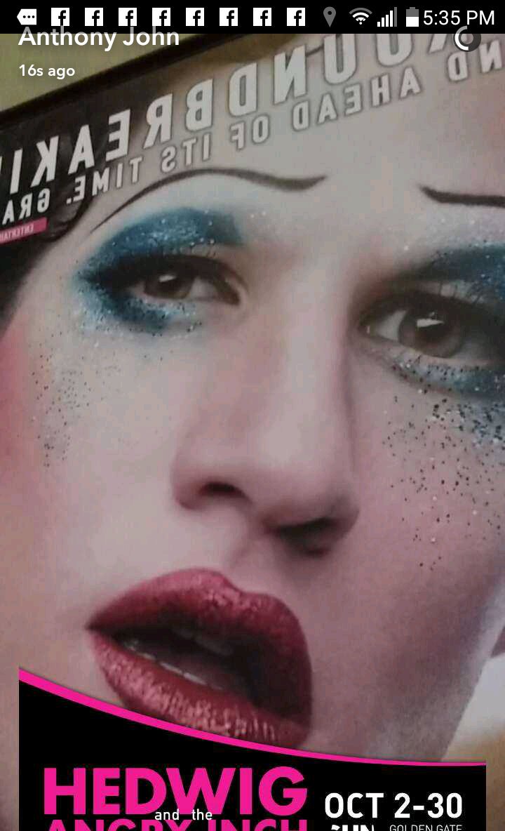 Antonijan's tweet photo. #HedHeads are out in line for @HedwigOnBway @shnsf tonight!!! #HedwigShn #TitsOfClay @DarrenCriss @LenaRockerHall @stephentrask #SFfleetweek https://t.co/RMafpsPOhv