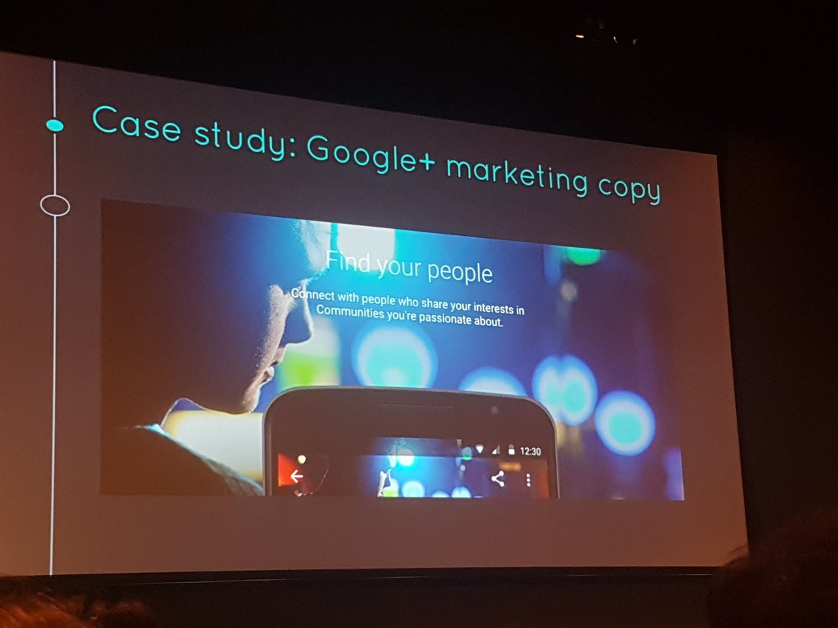 msabotkoski's tweet photo. Users have their own terminology and vocabulary for your product. Get in their environment to chat to them on their terms #google #CSForum16 https://t.co/ciDC6rhxuD