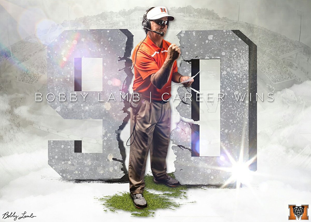 MercerFootball's tweet image. Mercer Football would like to congratulate Head Coach Bobby Lamb on his 90th career victory! #BearDownMU