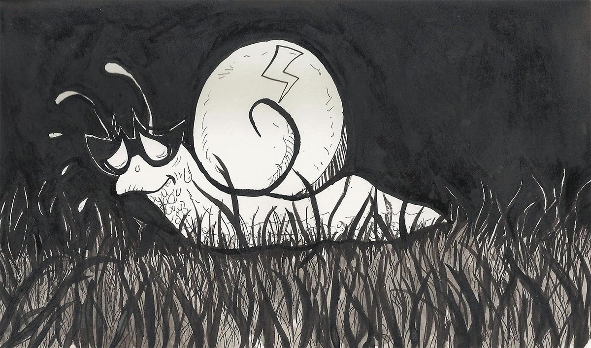 TheProtobabe's tweet photo. #inktober challenge day one! this is #thundersnail from #undertale for the "fast" prompt https://t.co/5MQDCccKM6