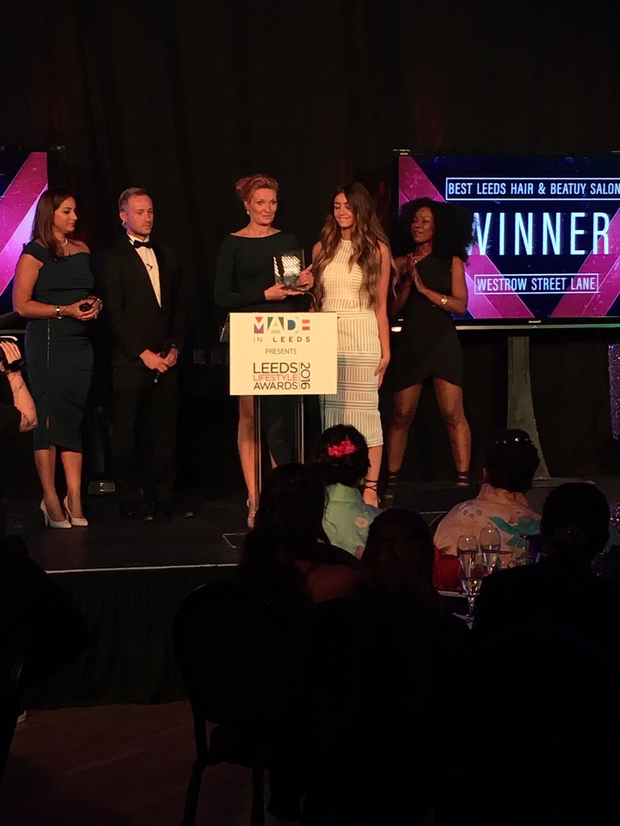 <a href="/WestrowHair/">WESTROW</a> looking glam as they pick up the award for Best Hair and Beauty Salon!