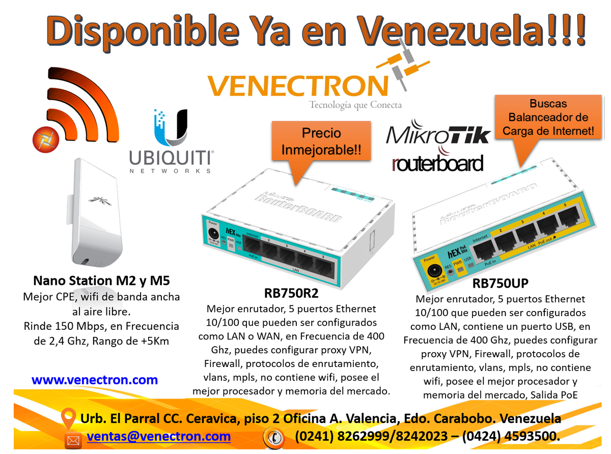 #promo #octubre en #venectron Comunicate con nosotros y te ayudaremos venectron.com #routers #cpe #ubiquiti #mikrotik aprovecha!!!