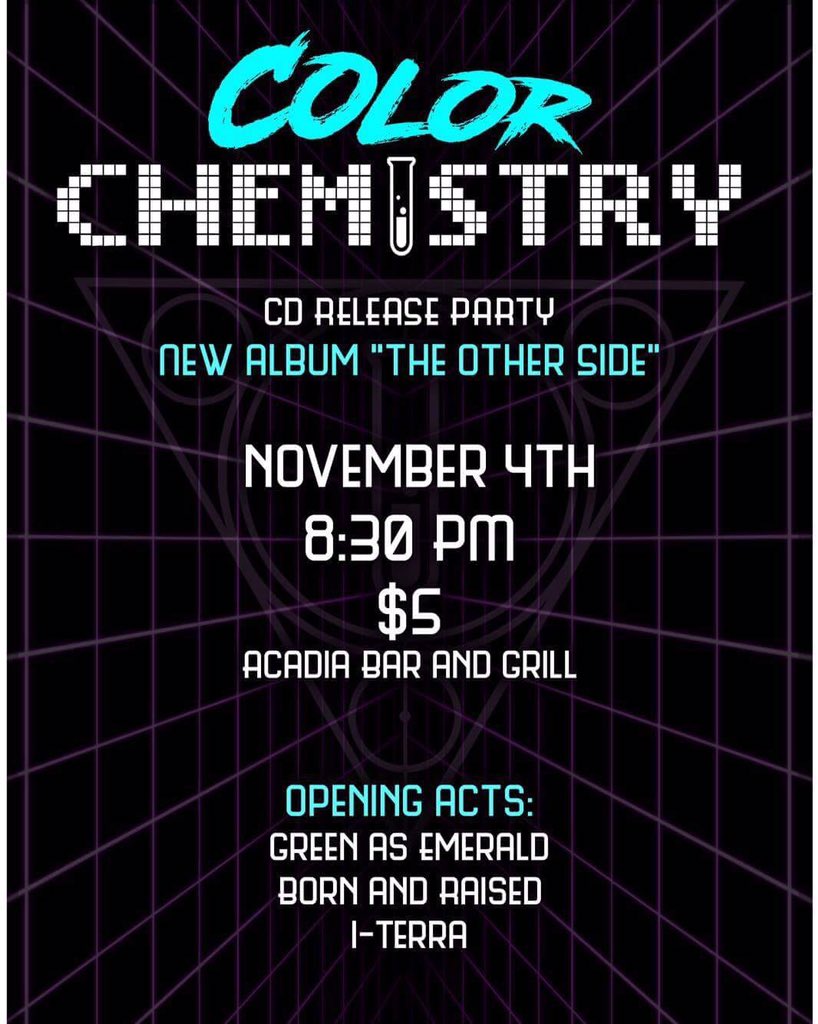 IterraBand's tweet image. This will be ITerra's last show this year! Come out! #iterra #colorchemistry #greenasemerald #bornandraised