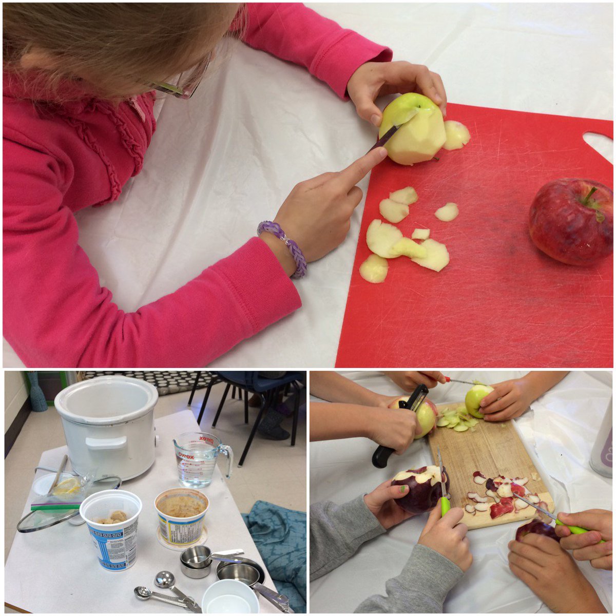 CapitaineRFR's tweet photo. Les élèves de Mme Annie H. ont fait de la délicieuse compote aux pommes. #tâcheauthentique #recette #4e5eLC #LaurierCarrière https://t.co/sHPvuueCPs