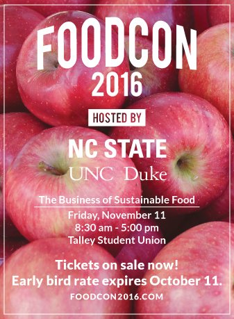 NCSUTechnician's tweet photo. PAID AD: FoodCon 2016 tickets are LIVE! Get your early bird tickets now! Discounts end October 11! https://t.co/AvMHz0CQsK https://t.co/INV6NDuyym