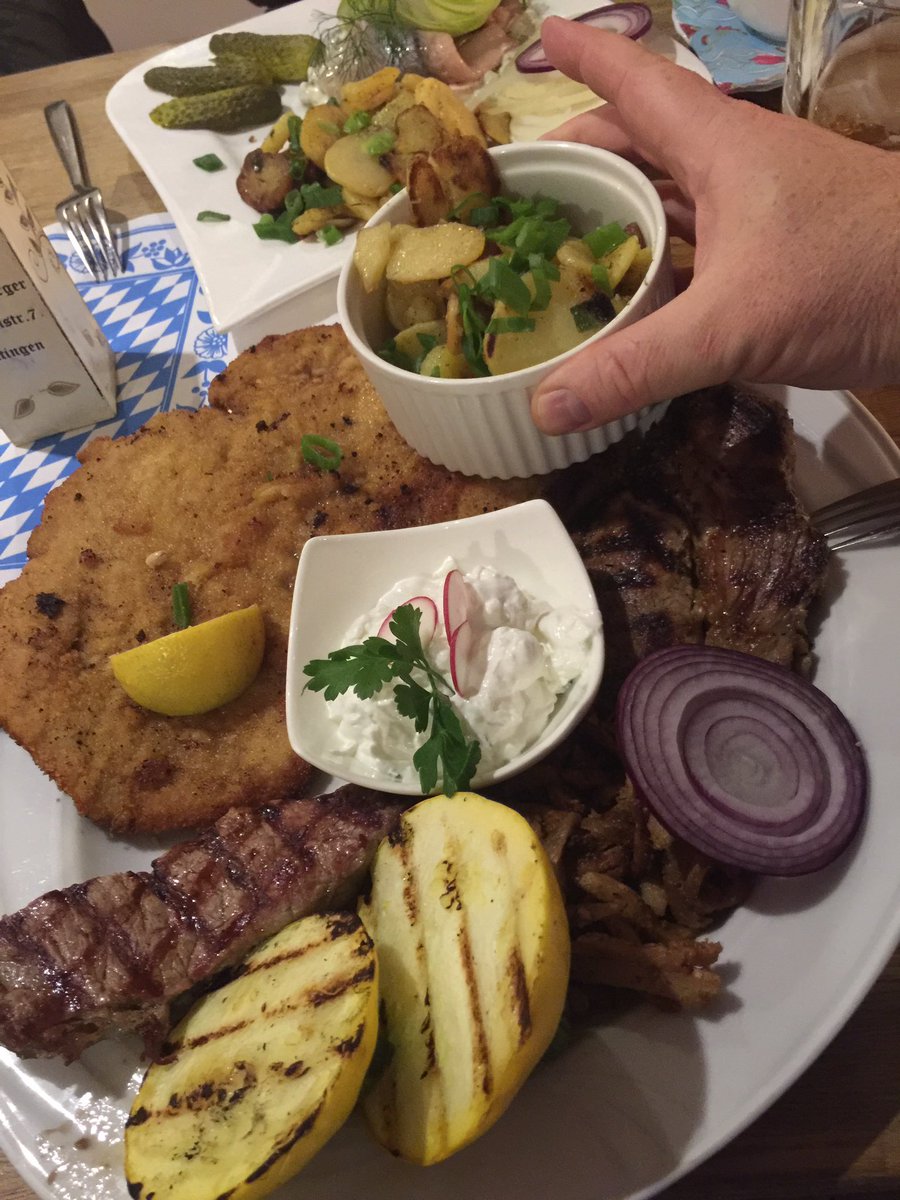 declan's tweet photo. Sad that I'm missing #hydraconnect and #accessYFC. Drowning my sorrow in German meat and beer. I guess eventually there will be 3 of me ;) https://t.co/WzAmNpWrVB