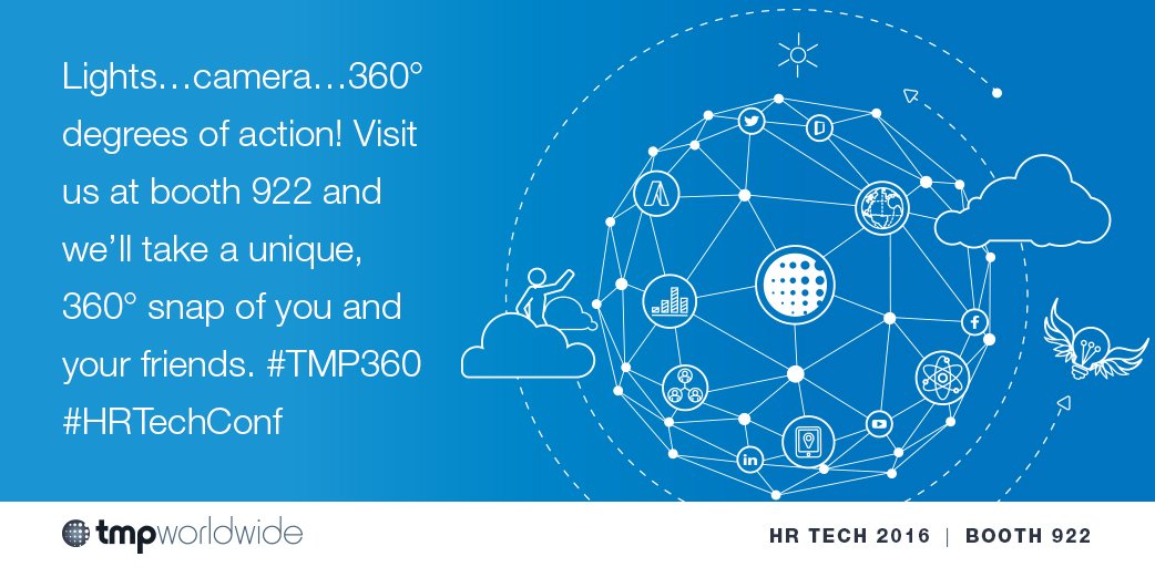 RadancyCo's tweet photo. Lights...camera..360 degrees of action! #HRTechConf #TMP360 https://t.co/qvVEYaUS8P