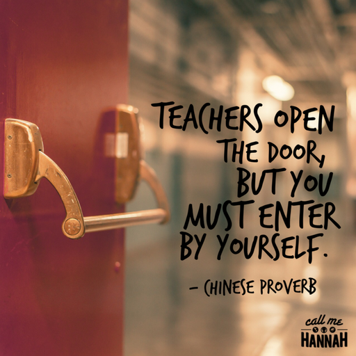 Hannah Alper on Twitter ""Teachers open the door, but you must enter