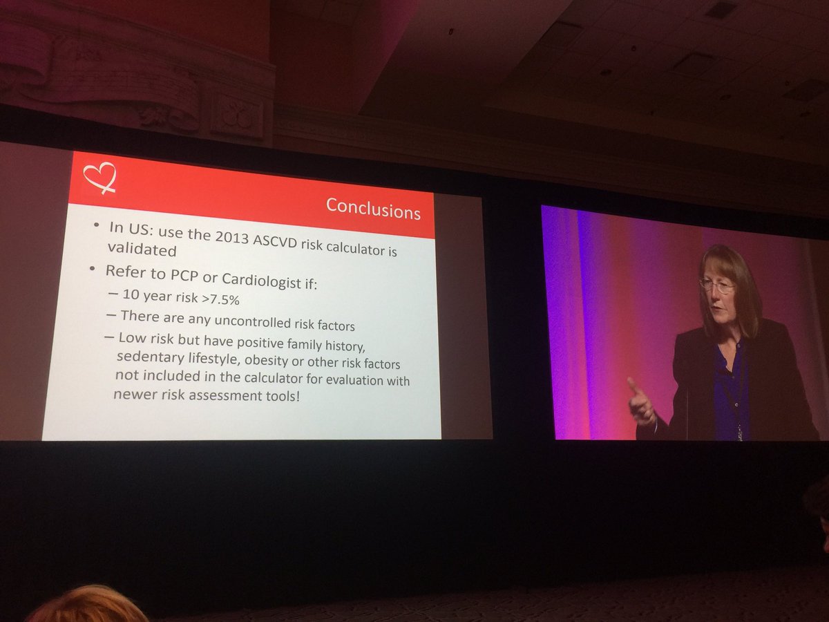 To estimate a woman's risk of CVD, Anita Kelsey recommends the ASCVD risk calculator. Get it at tools.acc.org/ASCVD-Risk-Est…  #NAMSmtg