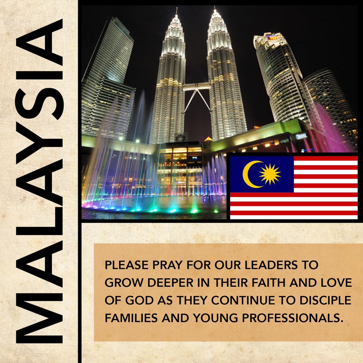 Today, let's #HoldTheRopes for our workers in Malaysia! Thanks for standing in prayer with us! #EveryNationWorldMissions #PrayGiveGo