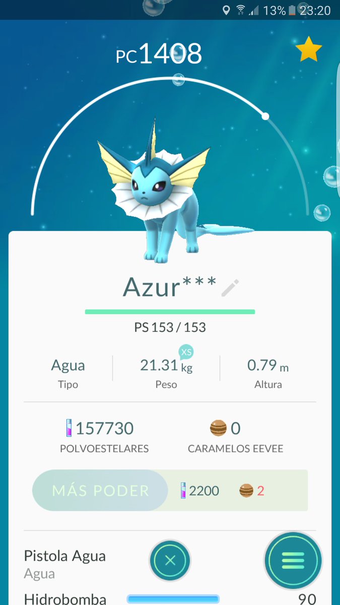 aronnrd's tweet photo. #PokemonGO @PokeGoTenerife Hoy en #surefriki #lasgalletas de un eevee perfecto a un vaporeon perfecto #caramelosparamí https://t.co/UiMujufxQM