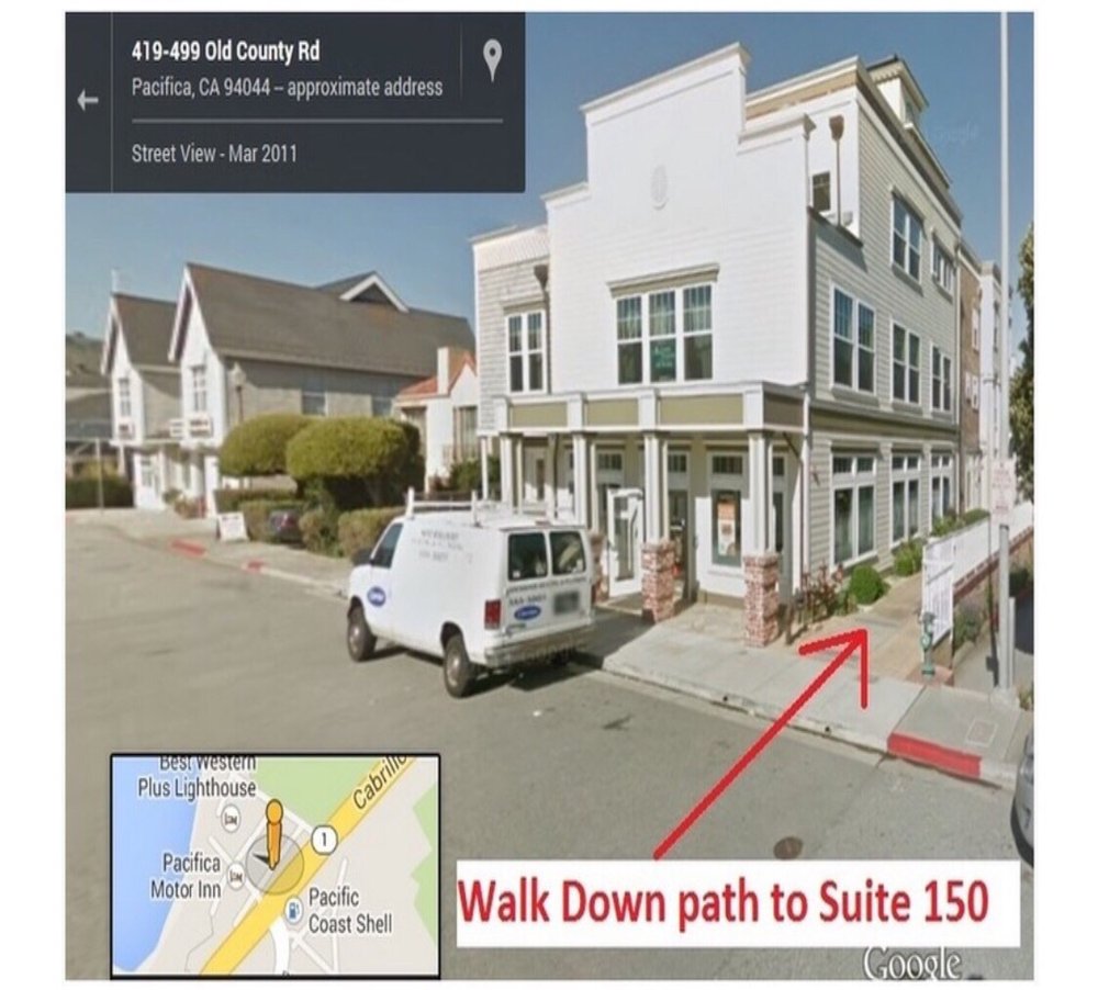 OneFiftyColl's tweet image. One Fifty Collective  
446 Old County Rd, 
Ste 150, 
Pacifica, California 94044 
USA 
Around back of the Clock Tower / UPS building.
