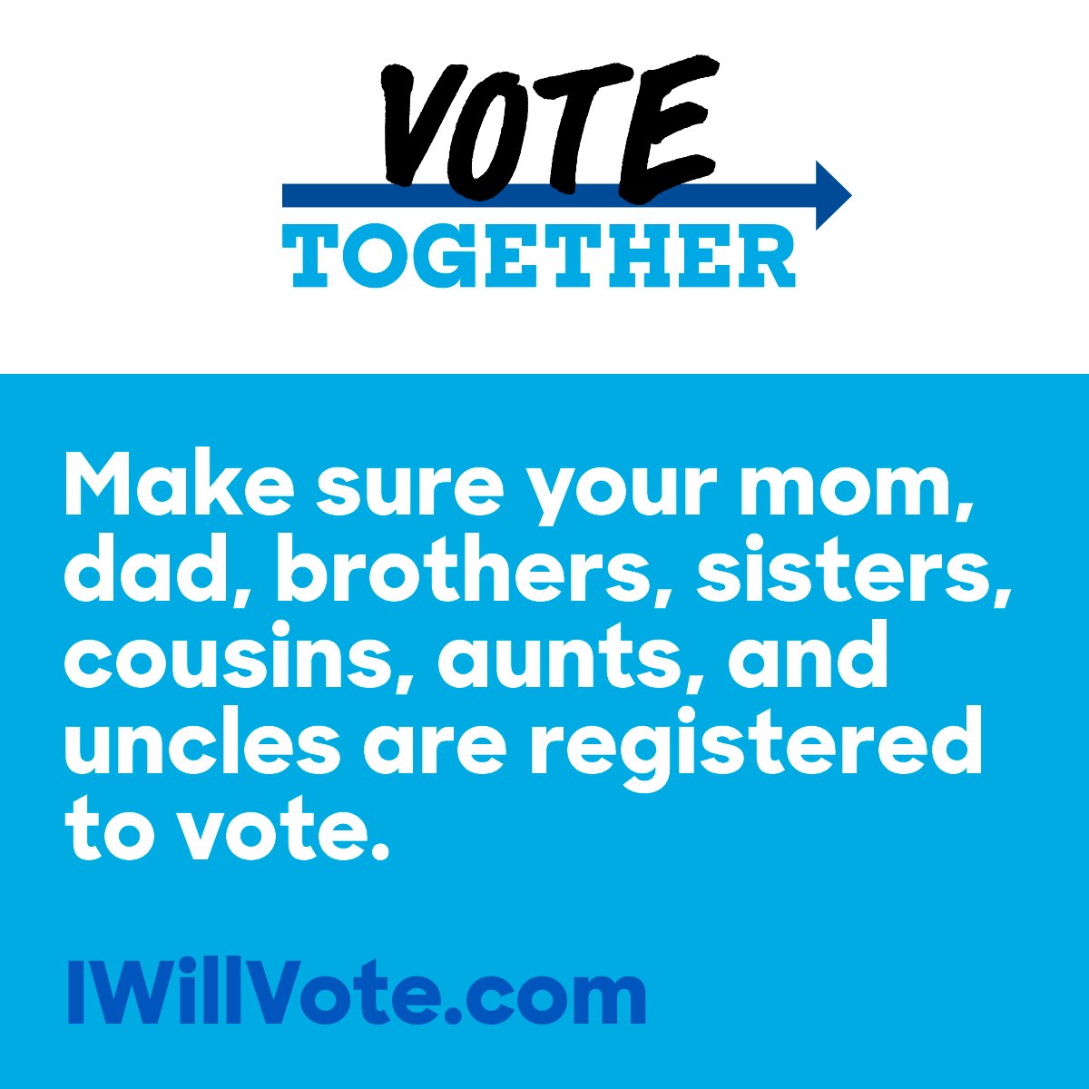 HFA's tweet image. Voting is a family activity. Share this and make sure everyone's registered: IWillVote.com.
