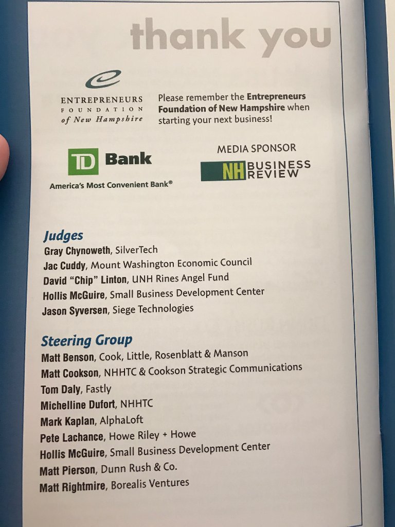 NHTechAlliance's tweet image. #TechOut16 judges and steering group lend expertise and advice to support #NH #startups through this event. #highfives