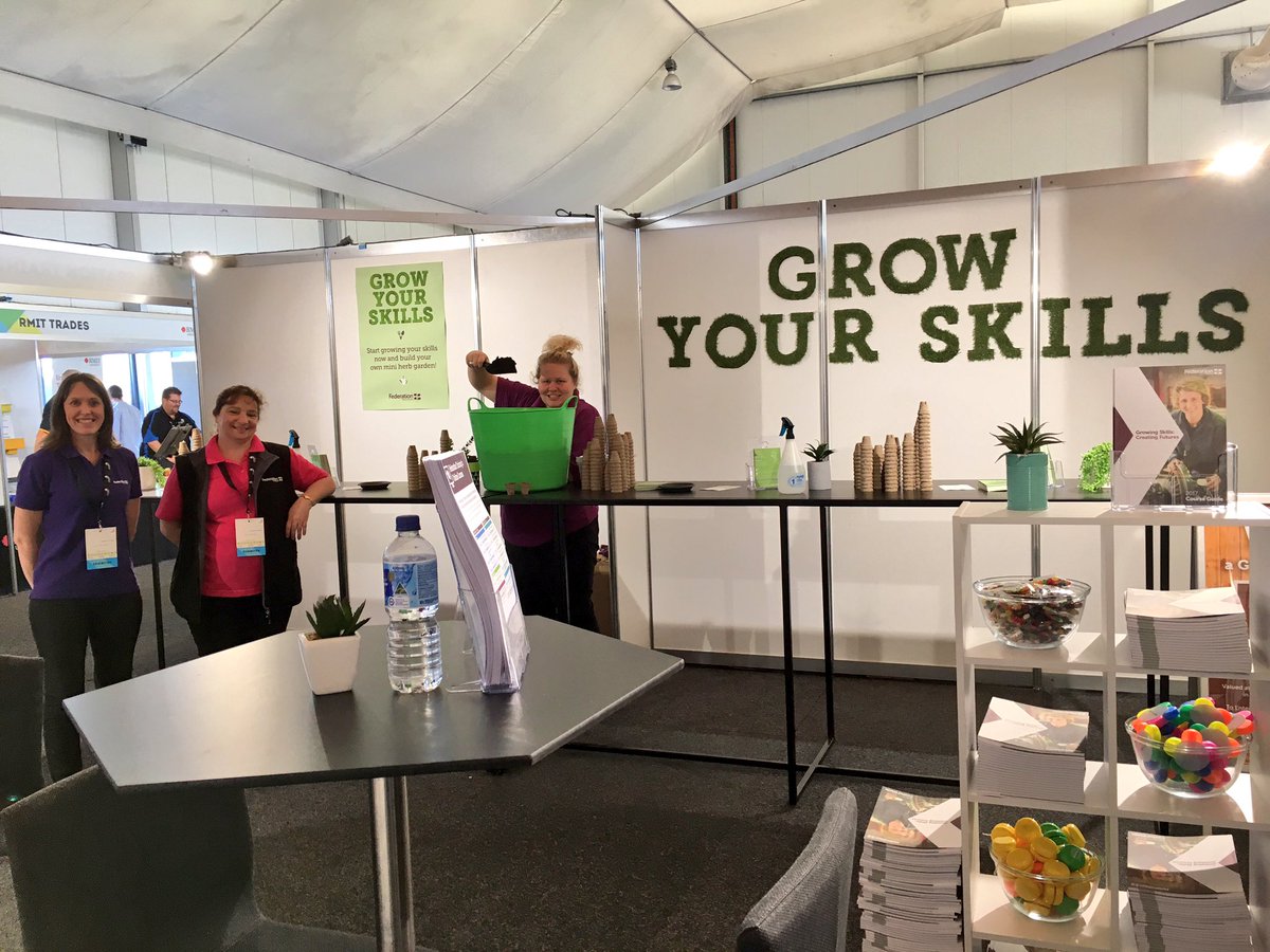 trudyjwalker's tweet photo. Set up and ready for action in the Skills Village @WorldSkills_AU #achievegreatness #FedTraining #TheBubble https://t.co/Eow4PYOAUy