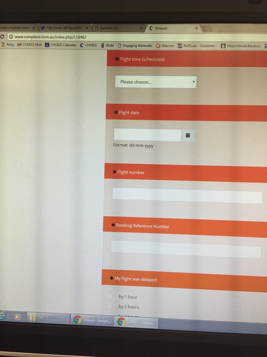 tillysouth's tweet photo. Using @choiceaustralia #complane to complain about my delayed @VirginAustralia flight yest. Arrived over 2.5hrs late to MEL w/much stress! π¬ https://t.co/VY0JIHgmjh