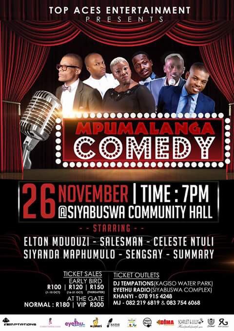 mendottv's tweet photo. Siyabuswa will be in stitches @ Siyabuswa A's community hall as @mducomedian and his friends lights up the stage. @mendottv will c you there https://t.co/1PlGE1uzGE