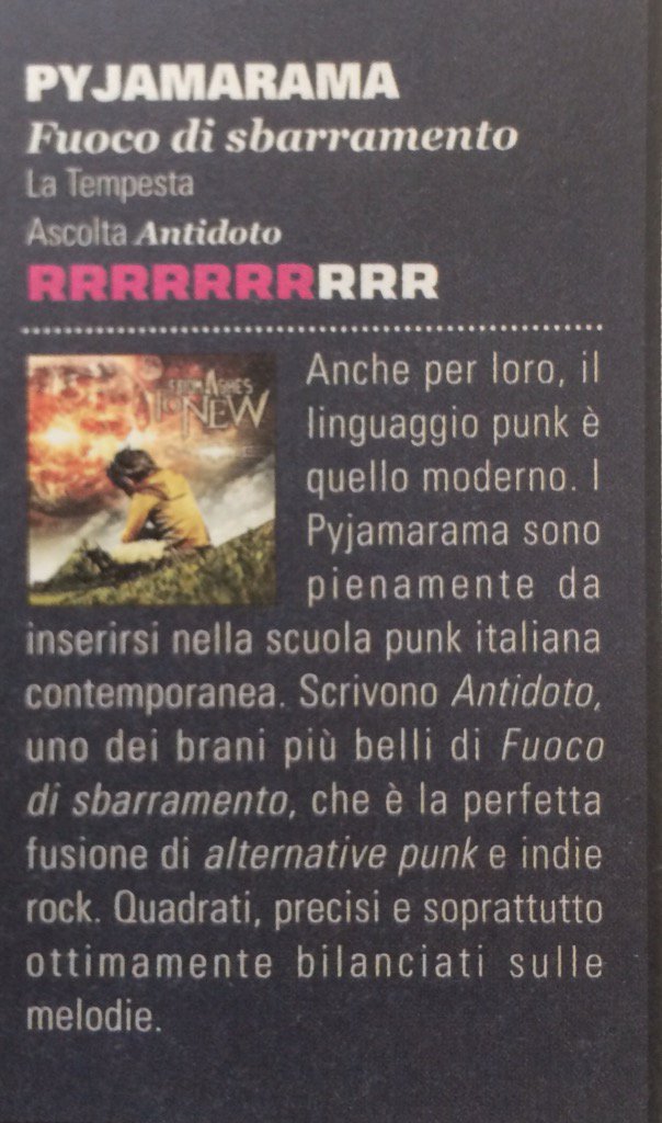 La recensione di "Fuoco di sbarramento" su Rumore (<a href="/RumoreMagazine/">Rumore Magazine</a> ) di ottobre!!