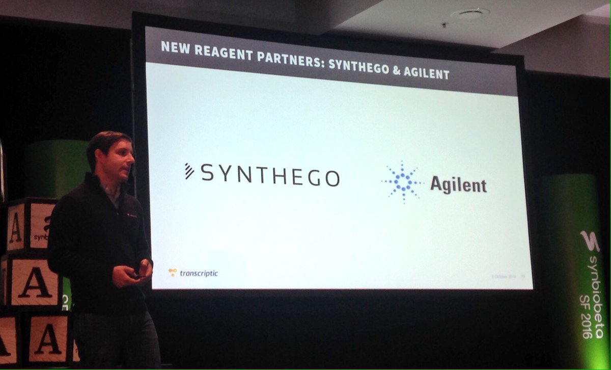 crispr_il's tweet photo. They #Crispr so u don't have to. Get data w/o wetwork: @Transcriptic robotic cloud lab pairs w @Synthego @SynBioBeta https://t.co/y6C4DCOaT4