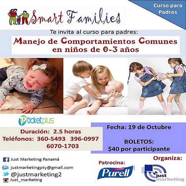 Smart_Families's tweet photo. Curso para Padres de niños hasta 3 años. 19 de octubre. Tel.  6070-1703 https://t.co/68hz7PUNkz
