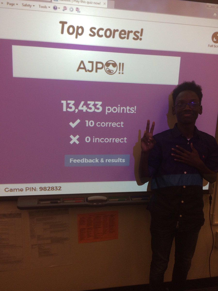 MsFaughnan_BSMS's tweet photo. Congrats to Amar on his phenomenal win on our Theme Kahoot! #stoddertstrong #beatouttwoteachers #winning https://t.co/iSQvElkoR8