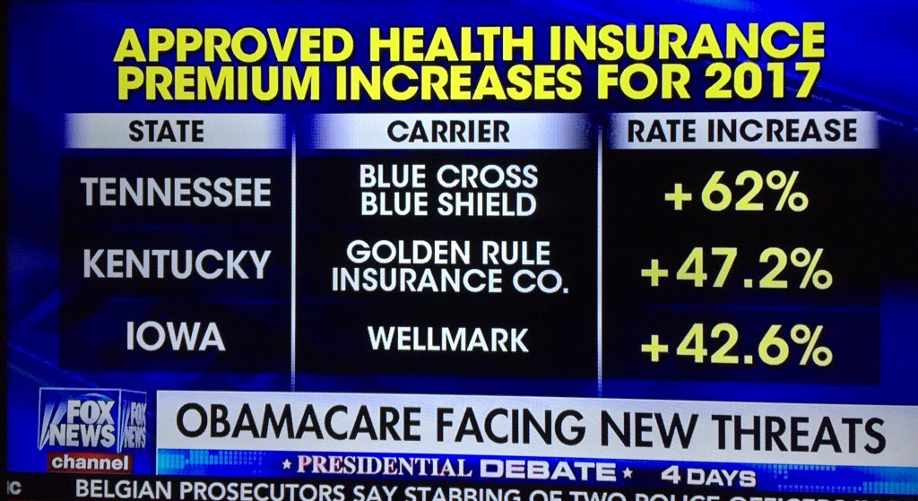 gatewaypundit's tweet photo. Another #Democrat success story... #Obamacare rates up 40% in 2016 #ObamaLies #ObamaDevil #YouCanKeepYourDr https://t.co/ExMgirX464