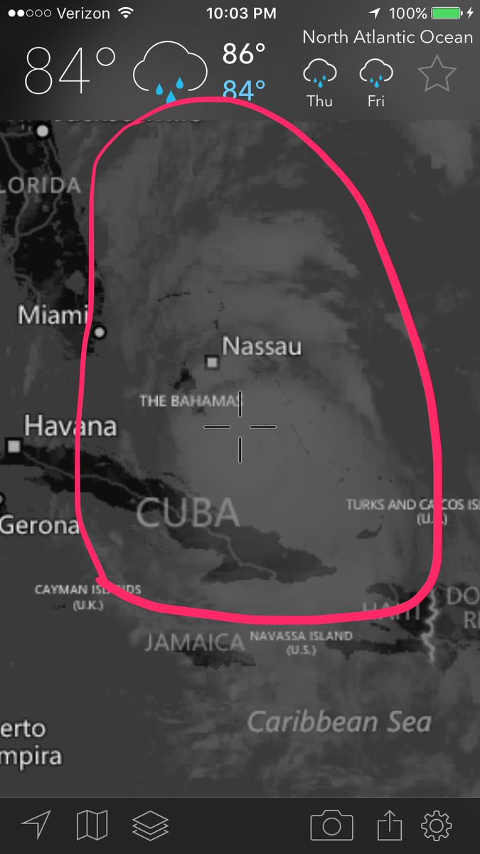 LGrahamLJG3's tweet photo. @TwiterlessCam80 that is actually the clouds of the hurricane, so unless you were flying outta Miami.. that wasn't the hurricane #GGnerd https://t.co/gvFv6ANP9X