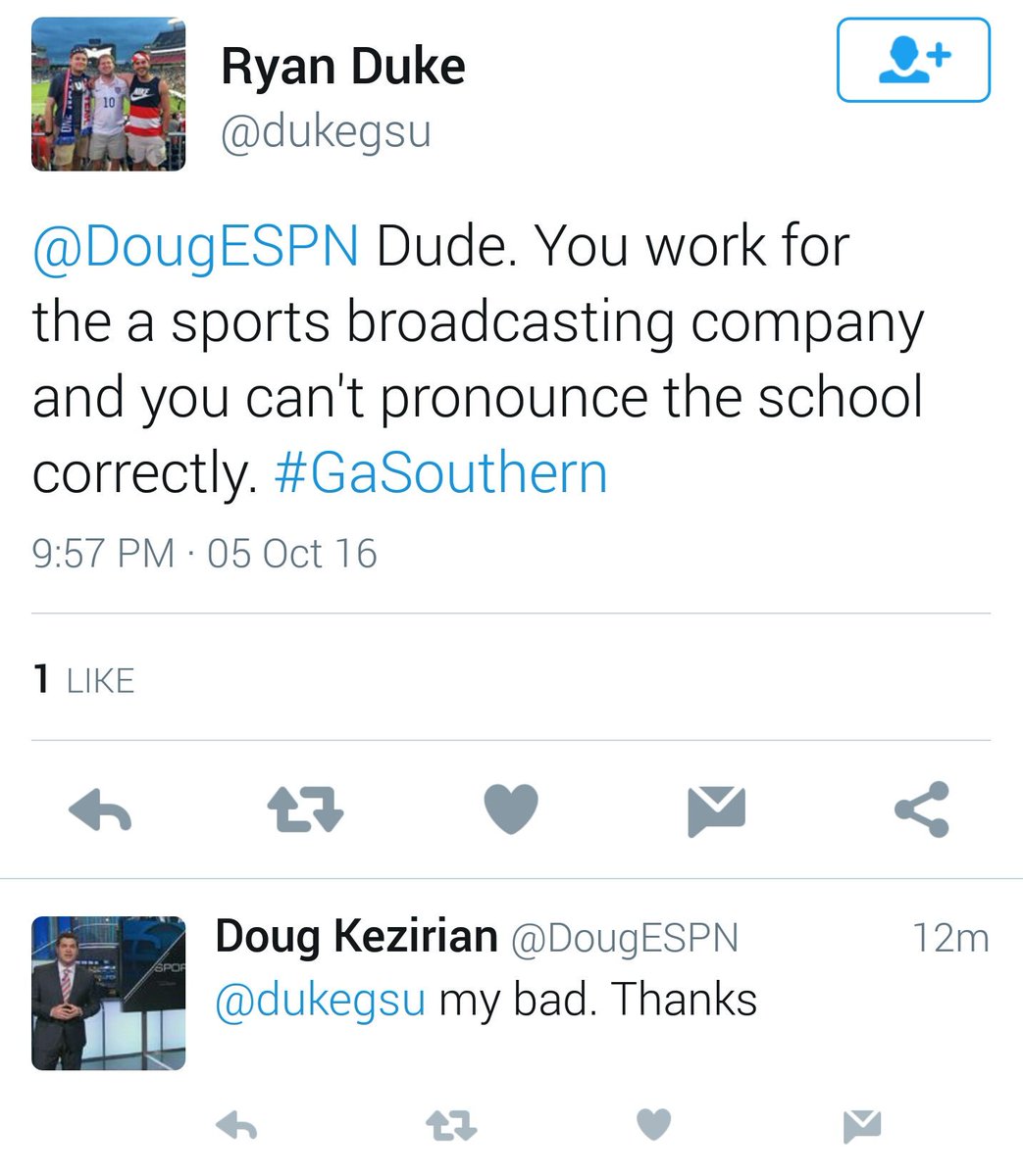 OnlyAtSouthern's tweet photo. The announcer that called us Georgia State on air. https://t.co/7DyhZBbRS9