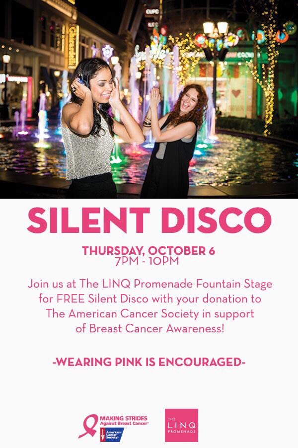 TotalVegasBlog's tweet photo. We're pink @HighRollerVegas tonight and ready for Silent Disco tomorrow at #TheLINQPromenade for #BreastCancerAwarenessMonth. #BCA #Vegas https://t.co/BtxkR9APnq