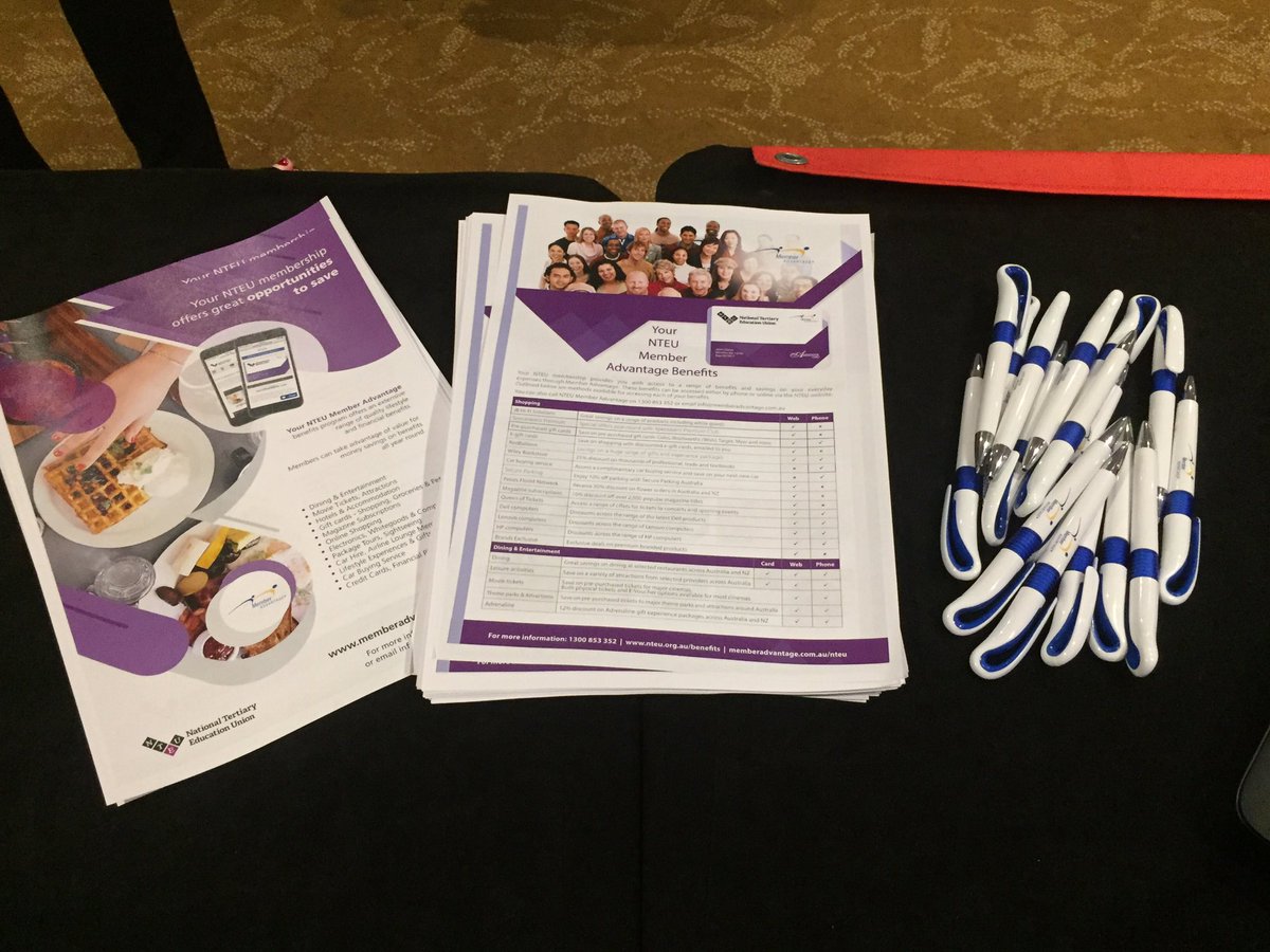 MBRadvantage's tweet photo. Attendees at @NTEUNational conference - Don't forget to pick up a copy of the new NTEU Member Advantage benefits -Located near registration https://t.co/f7yFN2yFhV