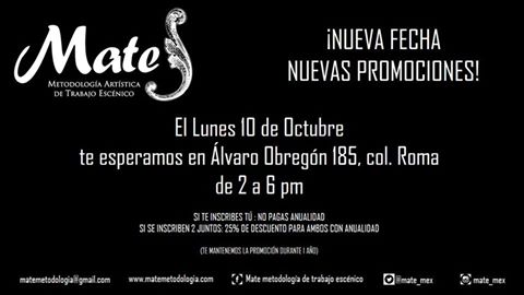 ALEDISAIER's tweet photo. ¿Ya saben qué es Mate Metodologia Artistica De Trabajo Escenico?
Juegos teatrales, Técnica Alexander, ritmo y movimiento, técnica Meisner, https://t.co/7pkzXOlWSv