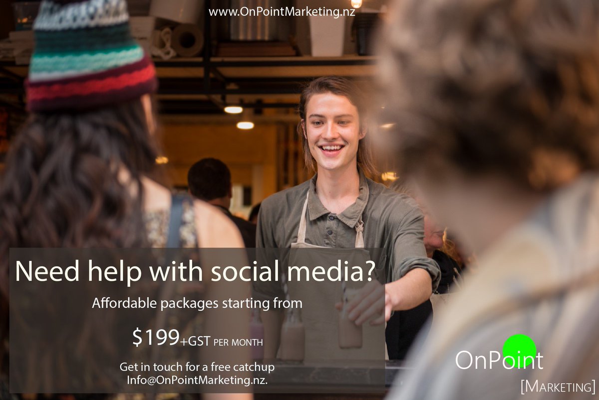 OnPointMNZ's tweet image. Need help with social media? Get in touch for a free chat.
#Business #Facebook #SEO #Twitter #Instagram #Brand #Mobile #Customer #OnPoint