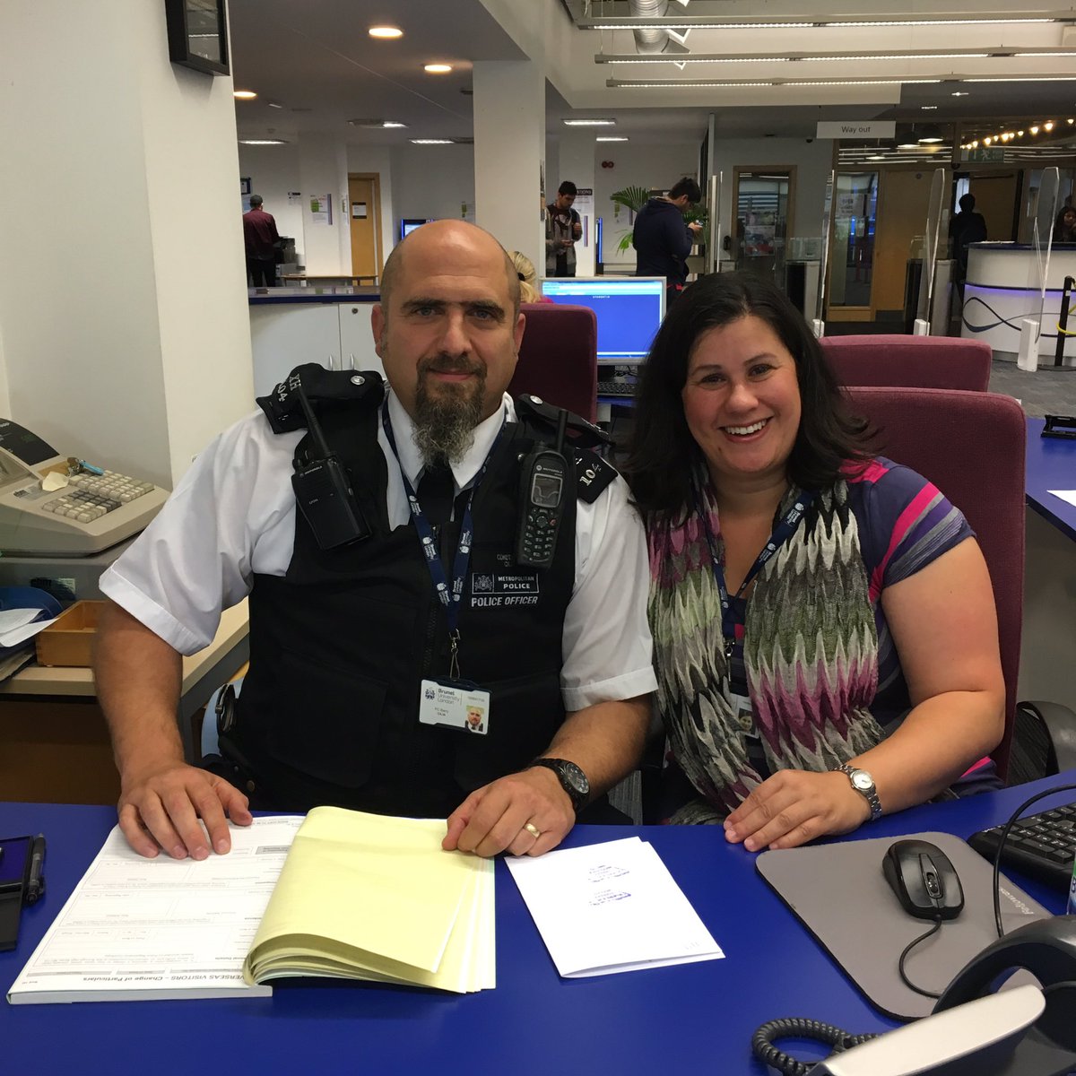 Visit <a href="/MPSBrunelUni/">Police in Brunel Uni</a> to register if you are an Overseas Visitor- he's here in the Library all day, so you don't have to go to the station.