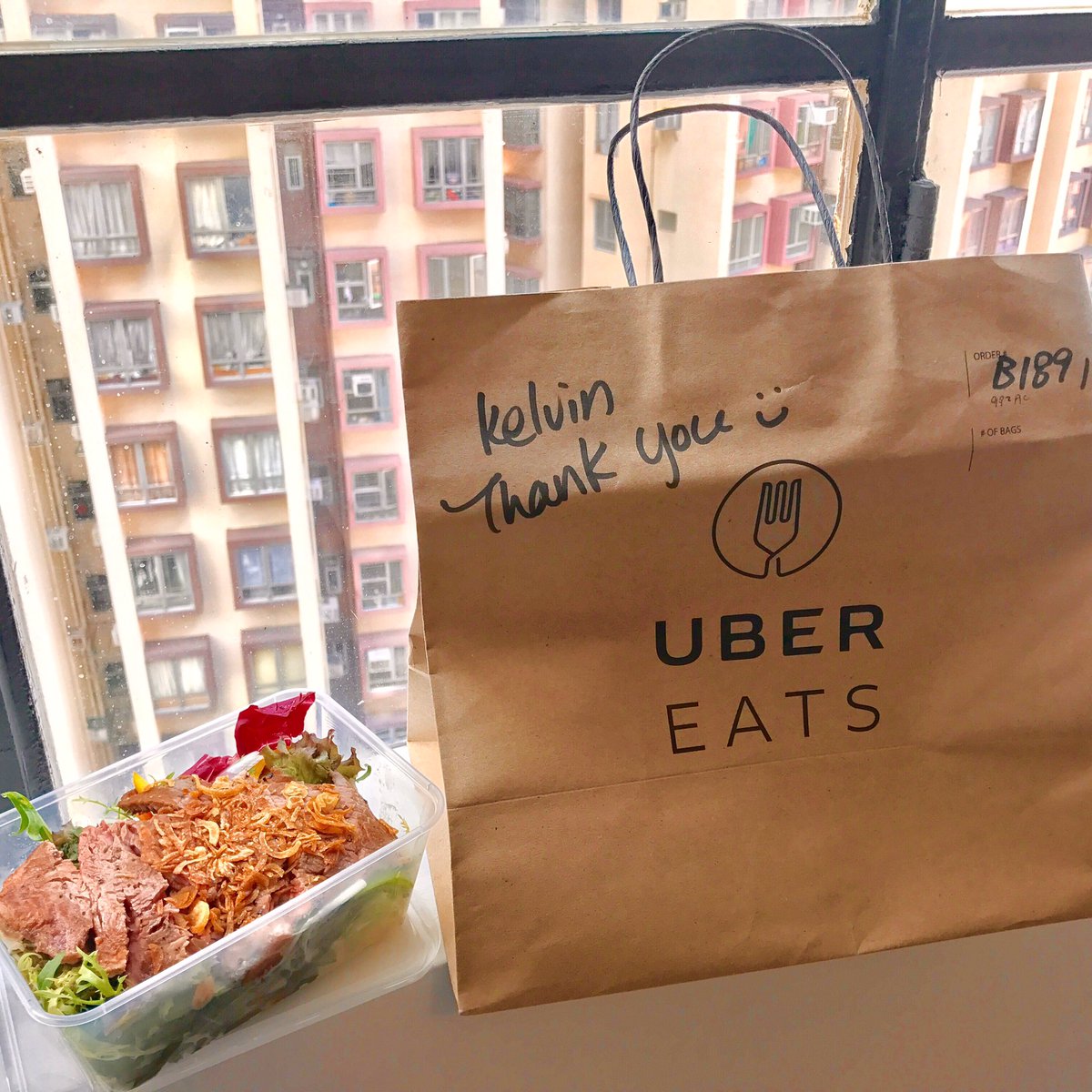 Trying @UberEATS in HK first time 

<a href="/Uber_HK/">Uber HK 優步</a> #yum #lunch #delivery