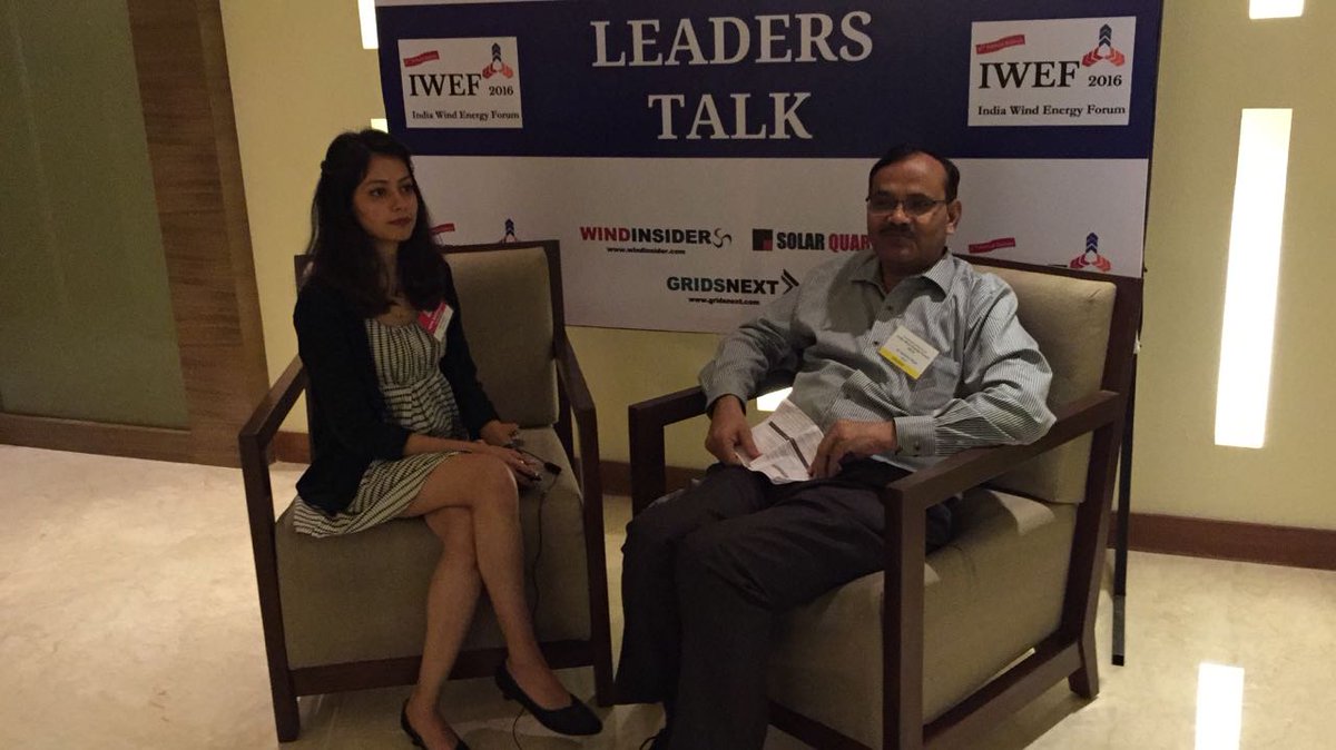 WindInsider's tweet photo. In conversation with Mr. Abhilash Singh, General Manager IREDA @IREDALtd @WindInsider #iwef2016 https://t.co/rINCoDzS1R