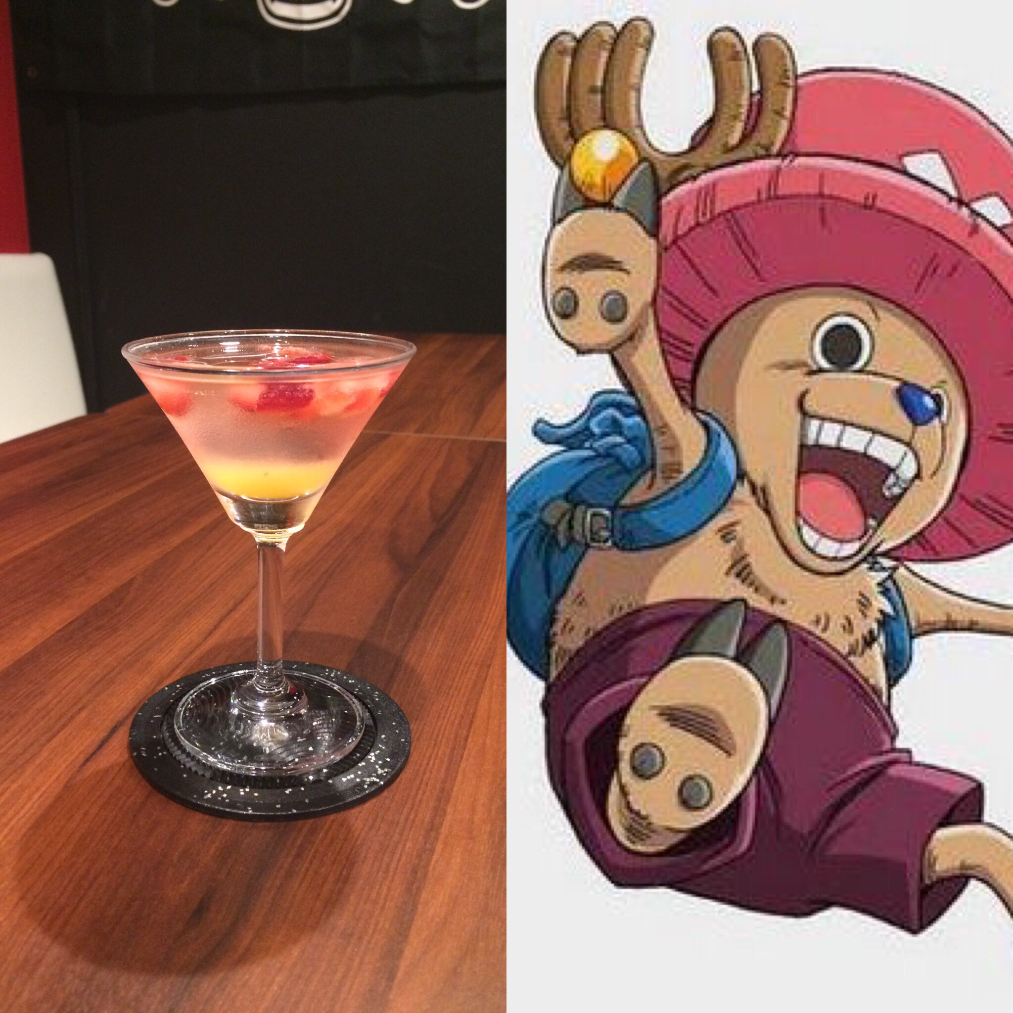 アート アニメバーover 今からオープンします ワンピースのチョッパーをイメージしたカクテルになります 皆様頼んでみて下さいね 皆様のご来店お待ちしておりますm M T Co Vprcxkvoeu ワンピース
