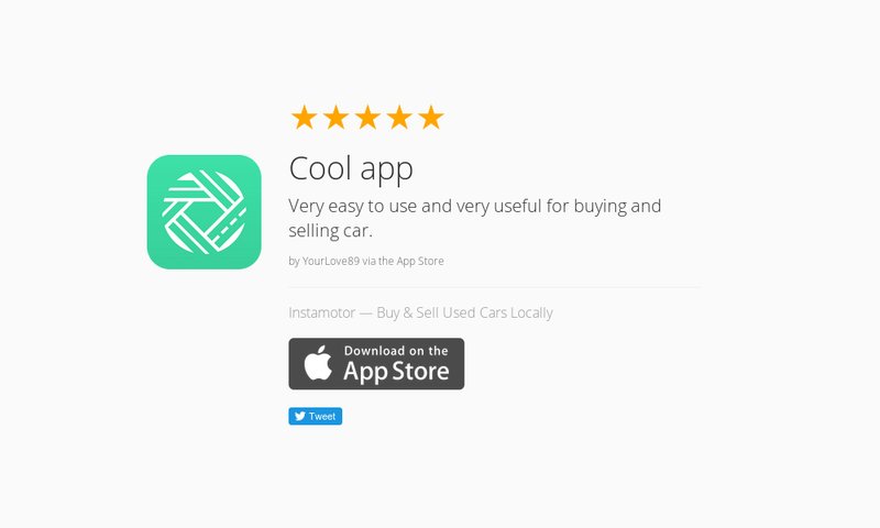 5 Star Review: "Cool app: Very easy to use and very useful for buying and selling car." launchkit.io/reviews/OfRnVi…