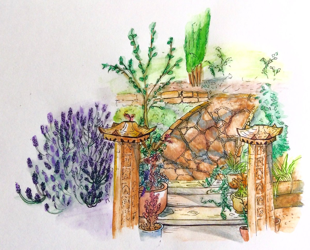 Occasional #inktober drawings - Garden sketch.