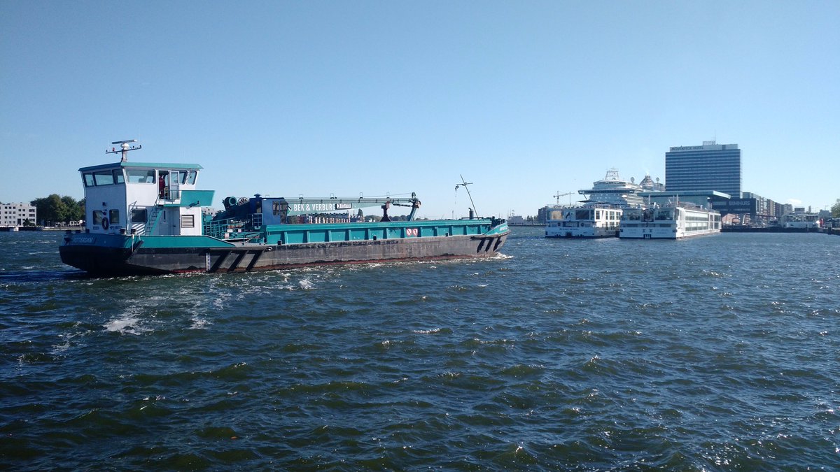 The team of <a href="/Bekenverburg/">Bek & Verburg</a> at work at the river cruise docks in #Amsterdam.