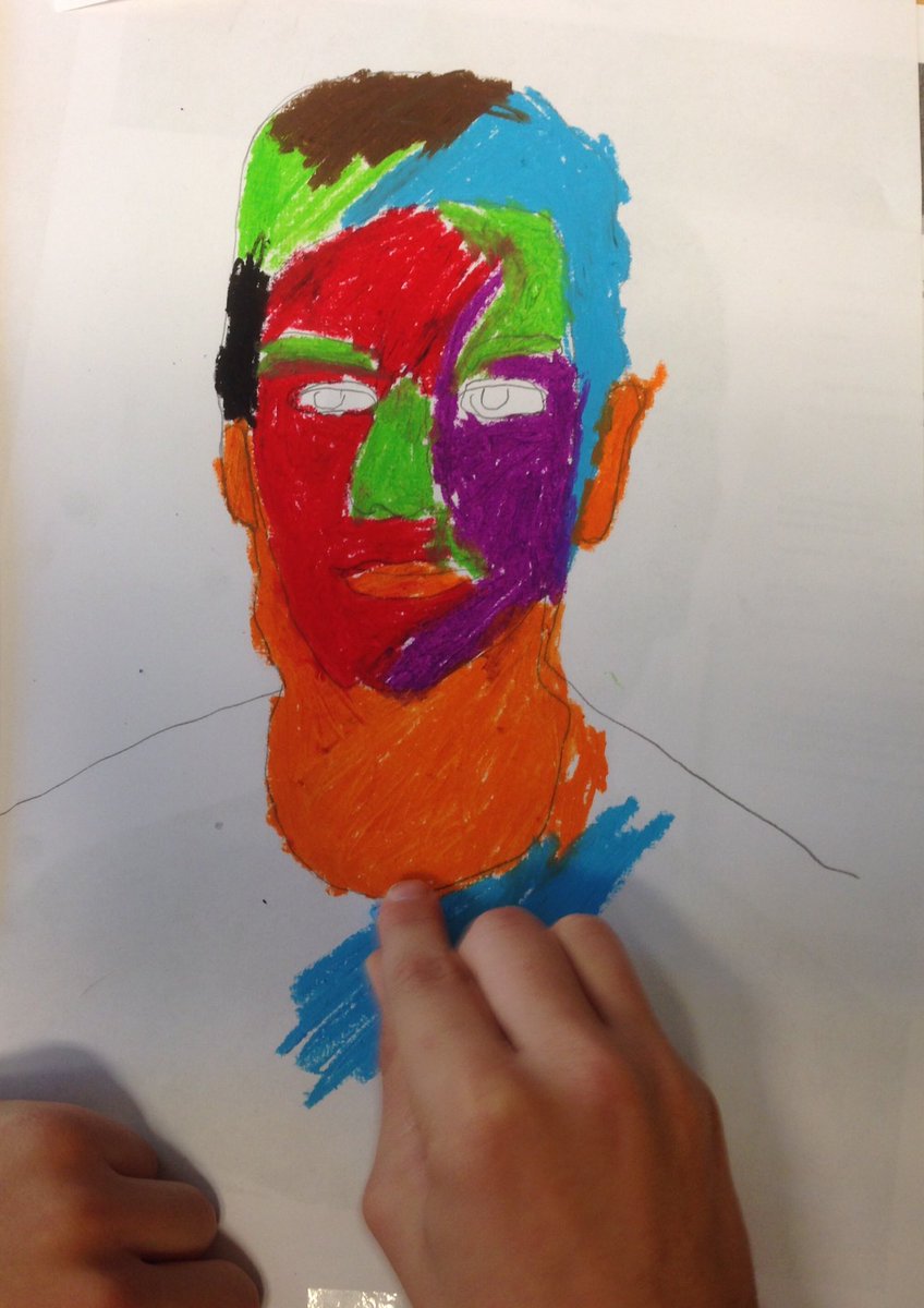 TomasNanne's tweet photo. S3 Edsbergsskolan översätter konsthistoria till egna bilder, här ett strålande exempel på expressionism#edsbergsskolan#bildämnet #konst https://t.co/kibO3GTS3v