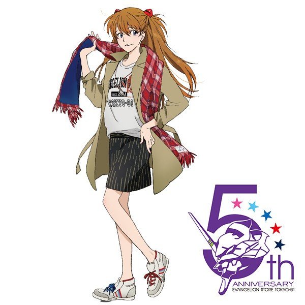 ট ইট র Evangelion Store Online 新商品のお知らせです Tokyo 01から 5周年書き下しイラストでマリが後ろ手に持っている5周年ロゴのトートバッグと アスカが着用しているネルフマークがデザインされたtシャツが登場 T Co Wlnm1cjm5n サチp