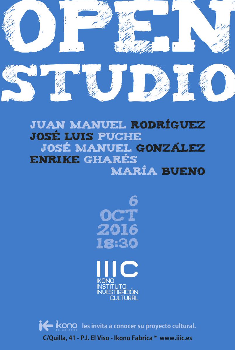 BoticaCrea's tweet photo. No se te ocurra faltar esta tarde al Open Studio de @iiic_malaga Inscríbete en https://t.co/Y1ivg1u8oD #gratis #Málaga https://t.co/0t8gLpqdCC