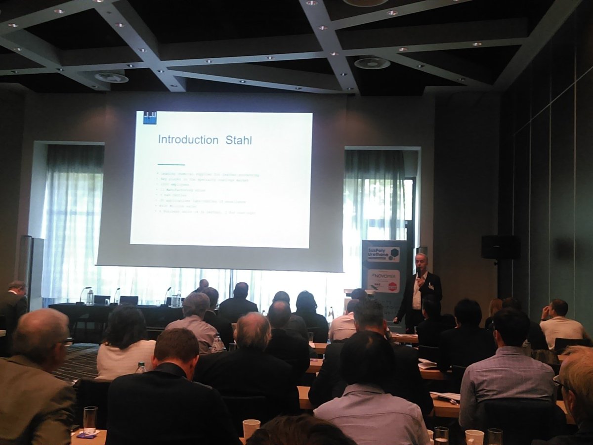 RM_Conferences's tweet photo. Michael Costello, Stahl Holdings discussing PU for automotive interiors #SusPolyUrethane https://t.co/5Hyexfr13m