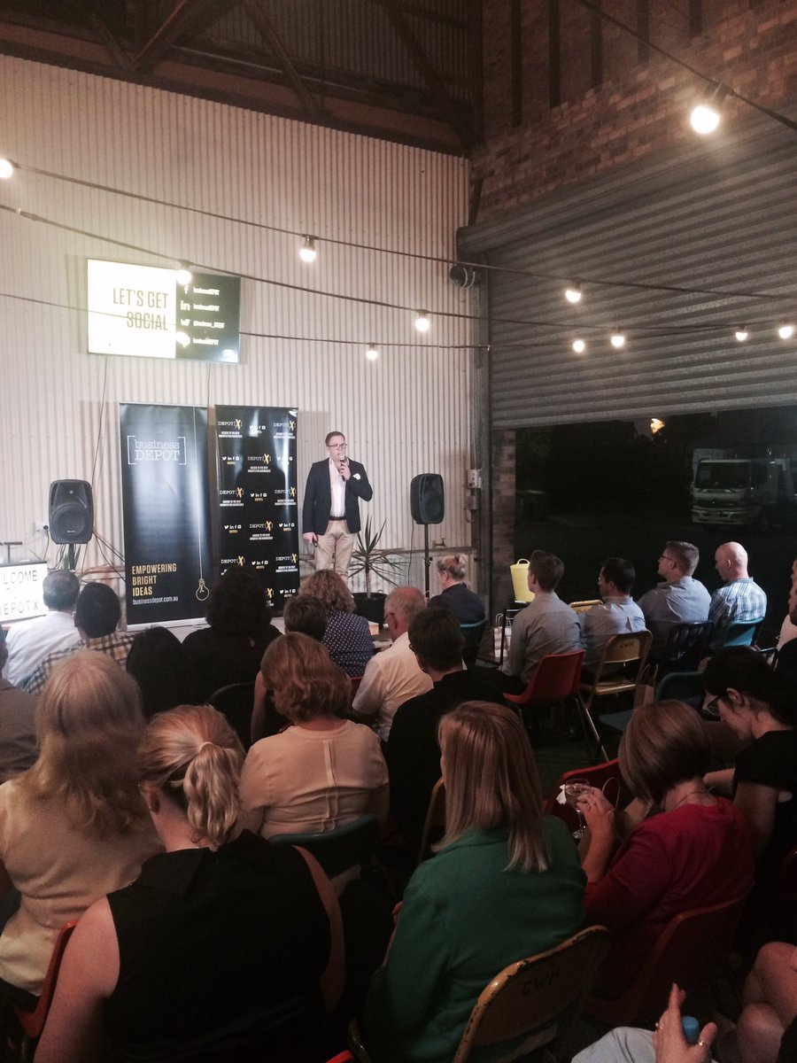 ChristineMckill's tweet photo. Full house here at #DEPOTx for Brendan Goleby, Greg Gunther &amp; Quentin Kennedy @business_DEPOT https://t.co/0uT7DVqEQ1