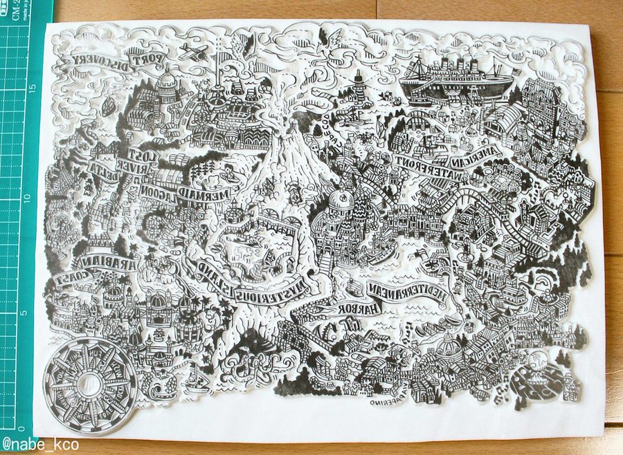 消しゴムはんこでディズニーシーを描いた職人芸に感動 作者のナベタさんのメッセージを紹介します Tdrハック