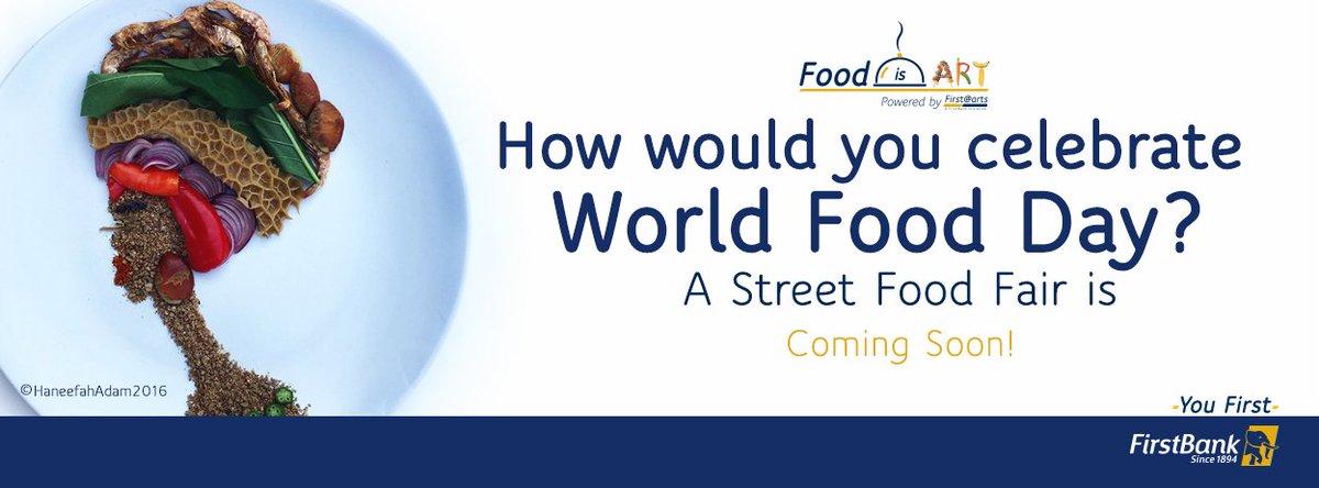 FirstBankngr's tweet photo. Are you Street enough?
Where will you be on World Food Day??? #FoodisArt #FirstatArt
Tag someone who appreciates the art of food! https://t.co/ZDF4AjNDUd