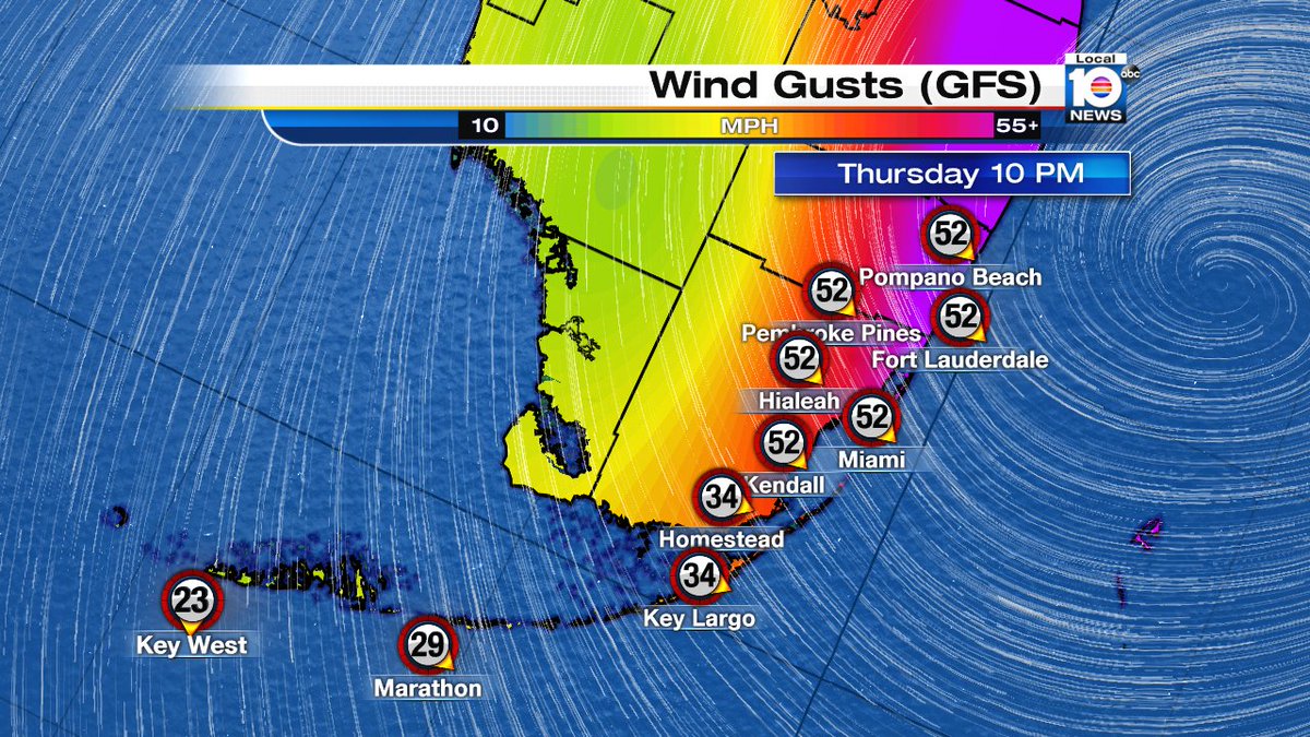 Projected wind gusts associated with Hurricane Matthew https://t.co/Yrdhvc3s60