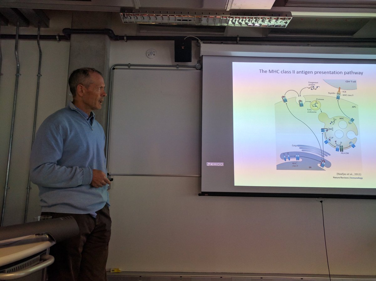 avi_cmbi's tweet photo. David Holden giving an overview of his group's work on Salmonella pathogenesis. #CMBI_IISC https://t.co/mmofzRPgxI